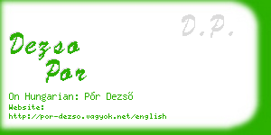 dezso por business card