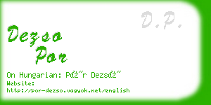 dezso por business card